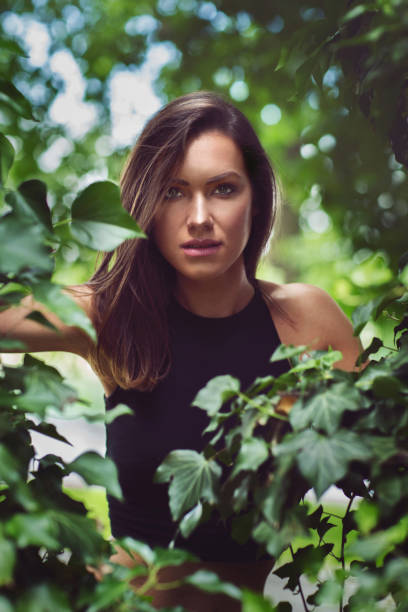 Beautiful woman portrait outdoors nature