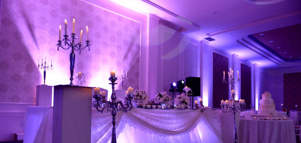 istock purple light show on a wedding 858719034