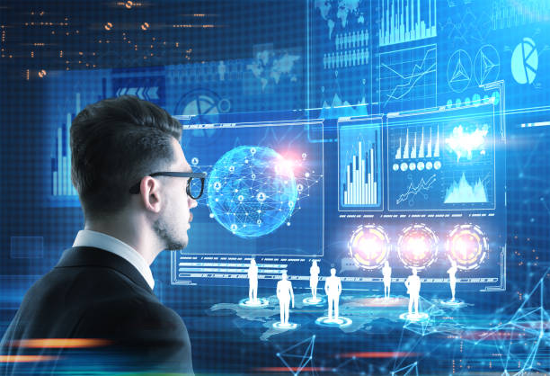 istock Close up of a businessman looking at graphs 858721914