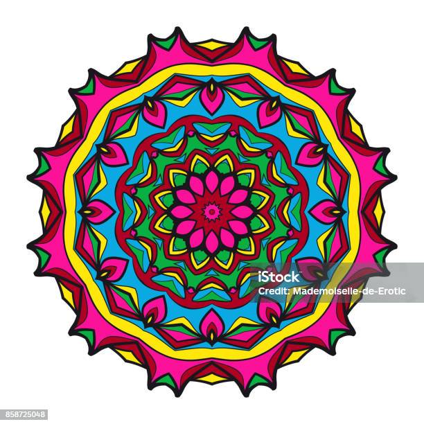 Decorative Coloring Mandala Vector Illustration Antistress Therapy Pattern Stock Illustration - Download Image Now