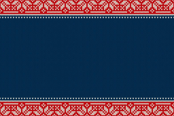 Seamless Knitted Pattern. Christmas and New Year Design Background with a Place for Text. Wool Knitting Texture Imitation Seamless Pattern on the Wool Knitted Texture. EPS available clothing patterns stock illustrations