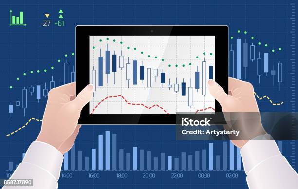 Real Time Exchange Trading Stock Illustration - Download Image Now - Analyzing, Adult, Arm