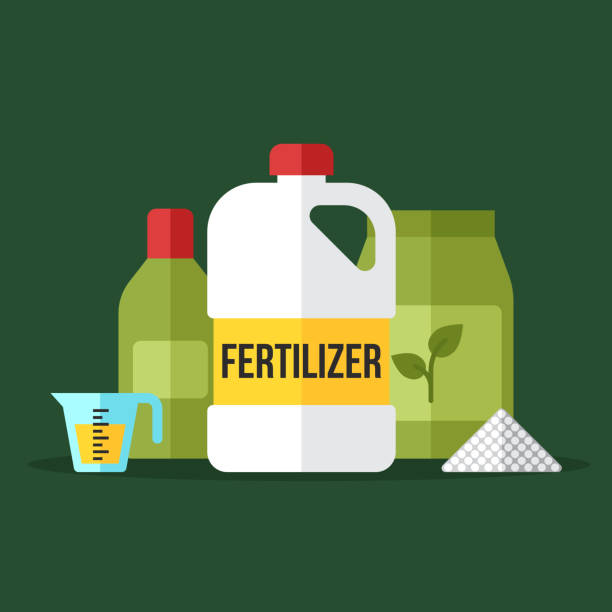Fertilizers Vector illustration of various fertilizers. Flat style. fertilizer icon stock illustrations