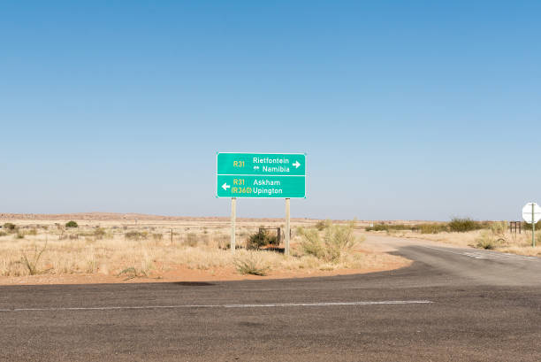 istock Turn-off to Groot Mier in the Northern Cape Province 858741216