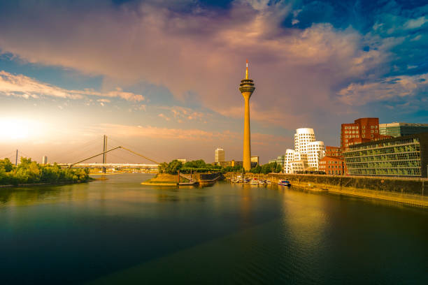 istock Looking at Media Harbor at Rhine-River in Dusseldorf in Germany 858741634