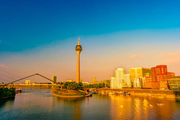 istock Looking at Media Harbor at Rhine-River in Dusseldorf in Germany 858741772