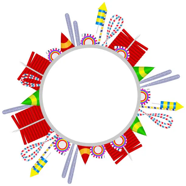 Vector illustration of Diwali Crackers