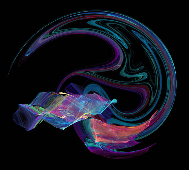 istock image of one Digital Fractal on Black Color 858753088