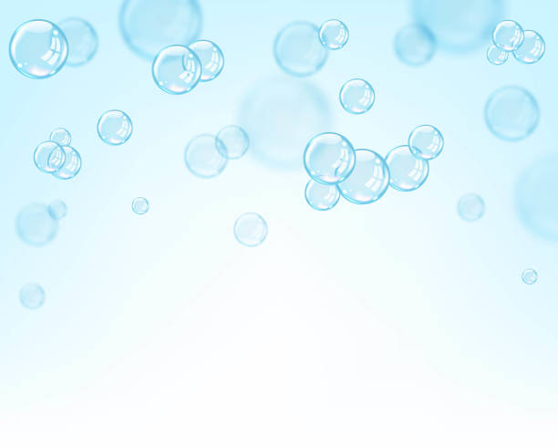 bańki mydlane - soap sud bubble cleaning water stock illustrations