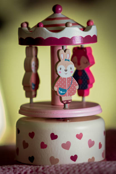 istock Close-up of a cute music box carousel 858784666