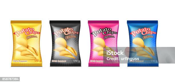 Chips Box Texture Chips Boxes Set Stock Illustration - Download Image Now - Packaging ...