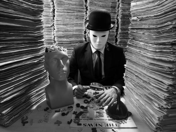 istock Censor Agent Reading Newspaper In Media Library For Censorship 858796886