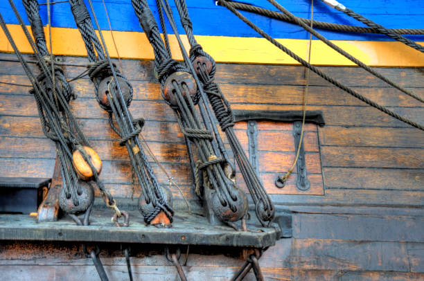 old sailing ship - sailing ship nautical vessel rigging industrial ship imagens e fotografias de stock