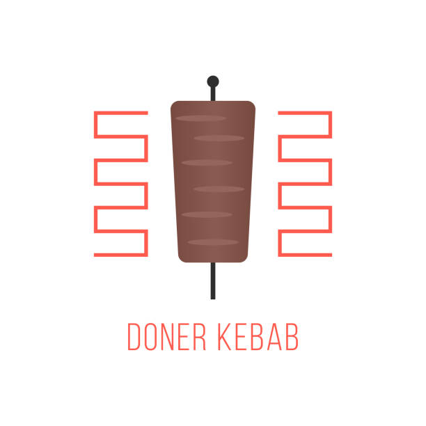 ilustraciones, imágenes clip art, dibujos animados e iconos de stock de doner kebab aislado sobre fondo blanco - computer graphic meat barbecue chicken food