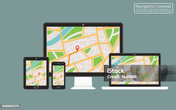 Examples Computer Based Navigation Tools Concept Of Responsive Navigation Application For Desktop Computer ...