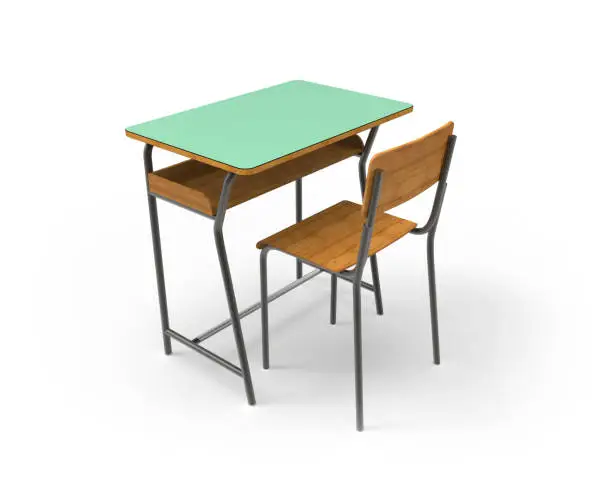 Photo of School desk with chair