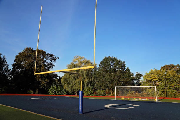 istock Football training field in college campus 858814406