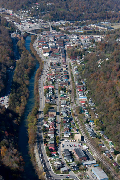 Aerial photograph of Logan West Virginia Aerial photograph of Logan West Virginia taken Nov 2014 logan west stock pictures, royalty-free photos & images