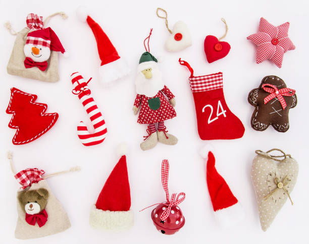istock Christmas ornaments decorations white background Winter Holidays 858827650