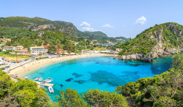 istock Palaiokastritsa, town in Corfu, Greece 858852762