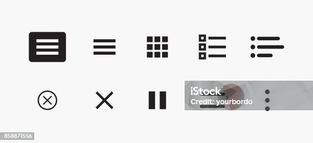 Set Of Icons For Website Menu Navigation Vector Set Of Ui Design Elements Interface Design Vector Icon Set Of Hamburger Menu Website Navigation Icons For Mobile App And User Interface Stock Illustration - Download Image Now