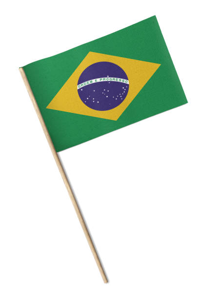 istock Brazil Small flag isolated on a white background 858887934
