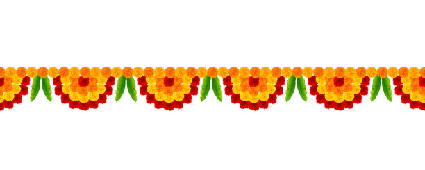 istock Flower garland decoration toran for Happy Diwali Holiday background 858899220