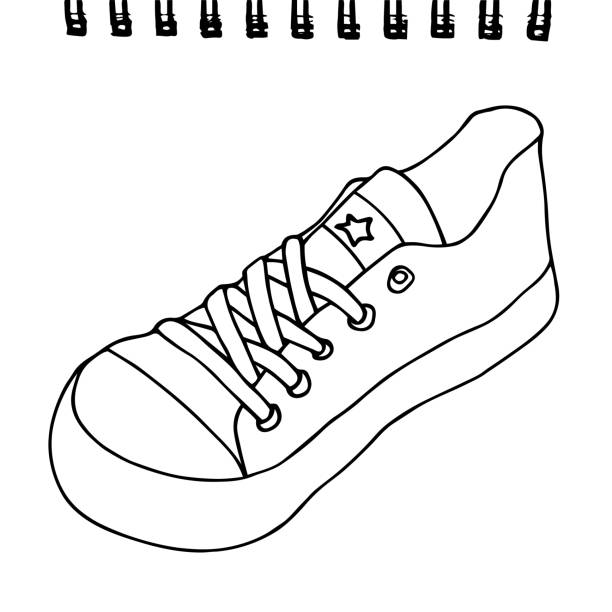 istock Sneaker on a sketchpad paper. Artistic vector hand drawn sketch. Isolated on white background. 858906588