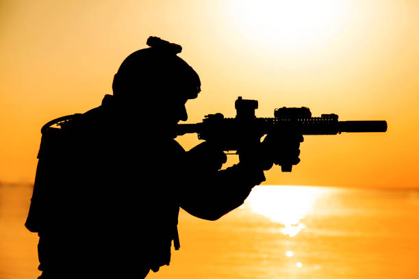 istock Army soldier silhouette 858907240