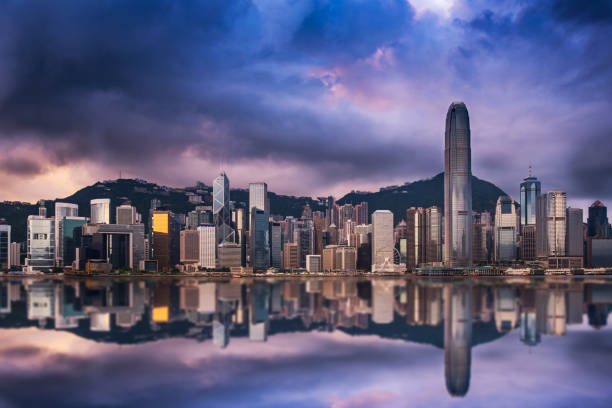 istock Hongkong reflection in Rainy Season 858910800