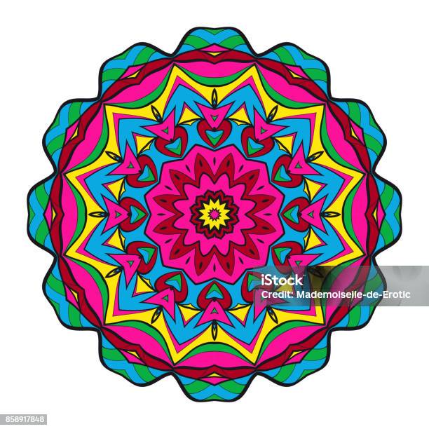 Decorative Coloring Mandala Vector Illustration Antistress Therapy Pattern Stock Illustration - Download Image Now