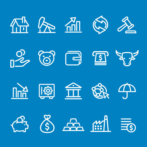 icons - vector smart line serie zu finanzieren - barrel vault stock-grafiken, -clipart, -cartoons und -symbole