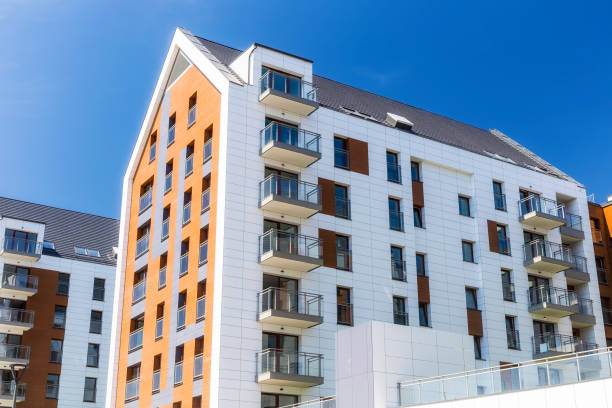 istock Modern shape of a apartment building 858932670