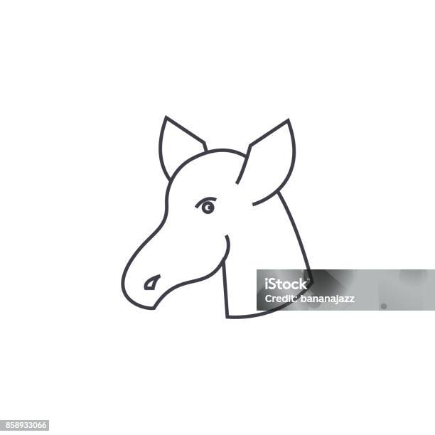 Hoss Vector Line Icon Sign Illustration On Background Editable Strokes Stock Illustration - Download Image Now