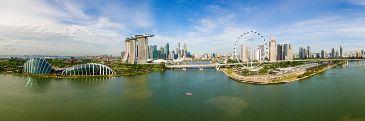 Singapore: Aerial view of Singapore city skyline at Marina Bay, SingaporeAerial view of Singapore city skyline at Marina Bay, Singapore