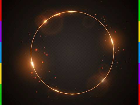 Glow ring isolated on black transparent background. Vector illustration