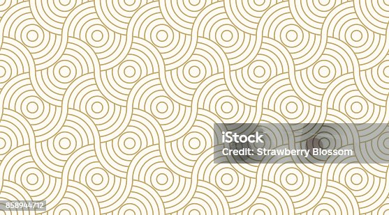 istock Pattern seamless circle abstract wave background stripe gold luxury color and line. Geometric line vector. 858944712