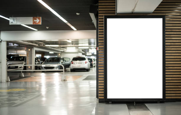 underground parking billboard mockup Parking advertising billboard or abri poster mockup lightbox stock pictures, royalty-free photos & images