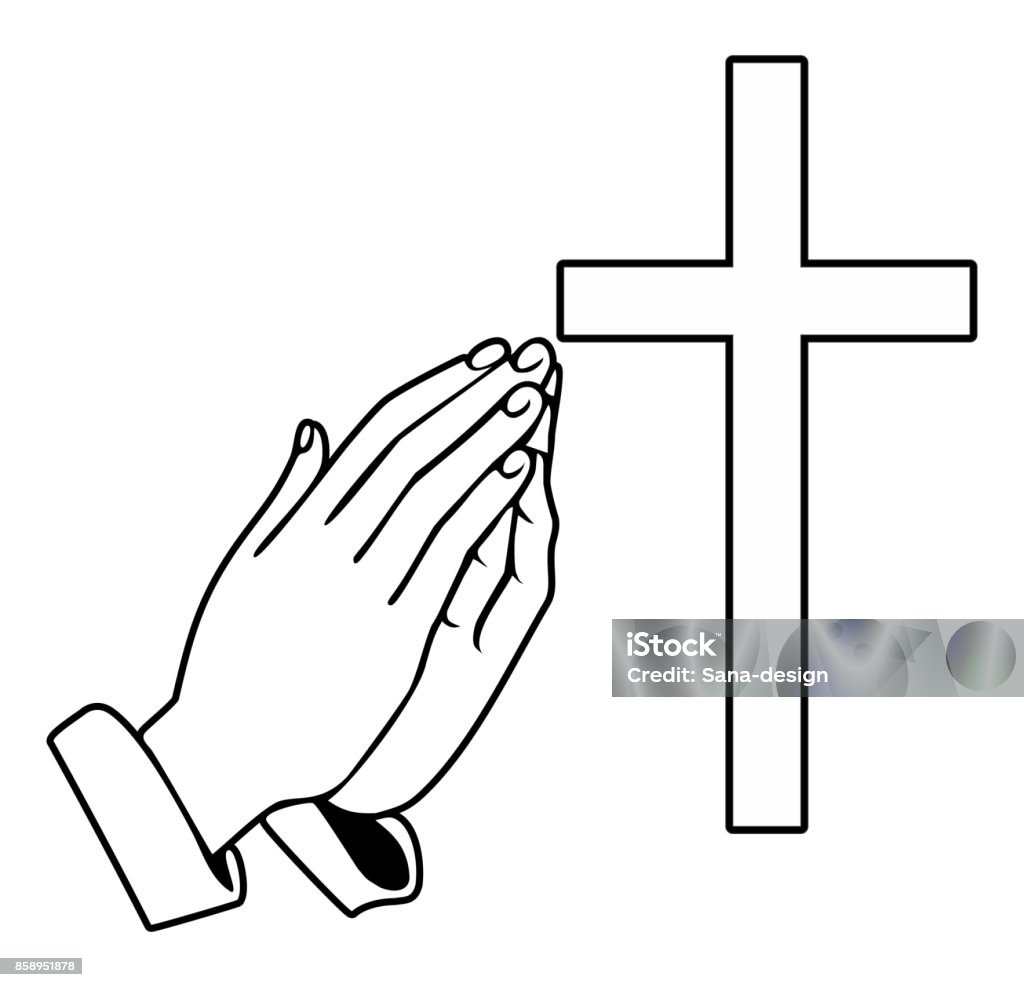 Bàn Tay Cầu Nguyện Và Thập Tự Giá Chính Thống Hình minh họa Sẵn có ...