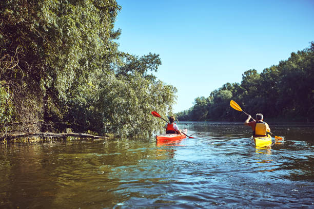 istock A canoe trip on the river in the summer. 858959546