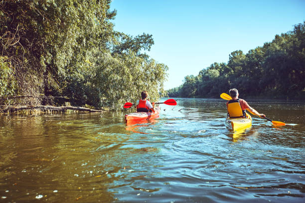 istock A canoe trip on the river in the summer. 858959550
