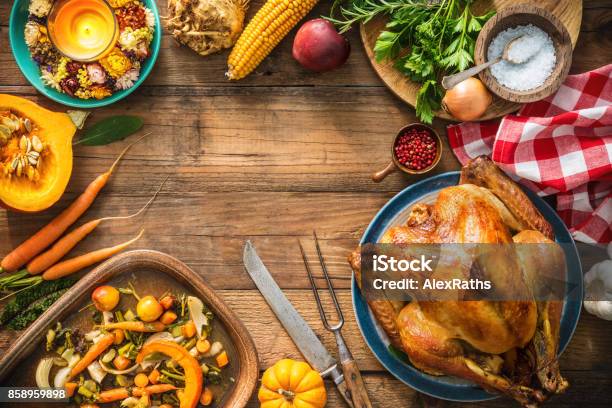 Christmas Or Thanksgiving Turkey Stock Photo - Download Image Now - Thanksgiving - Holiday, Backgrounds, Dinner