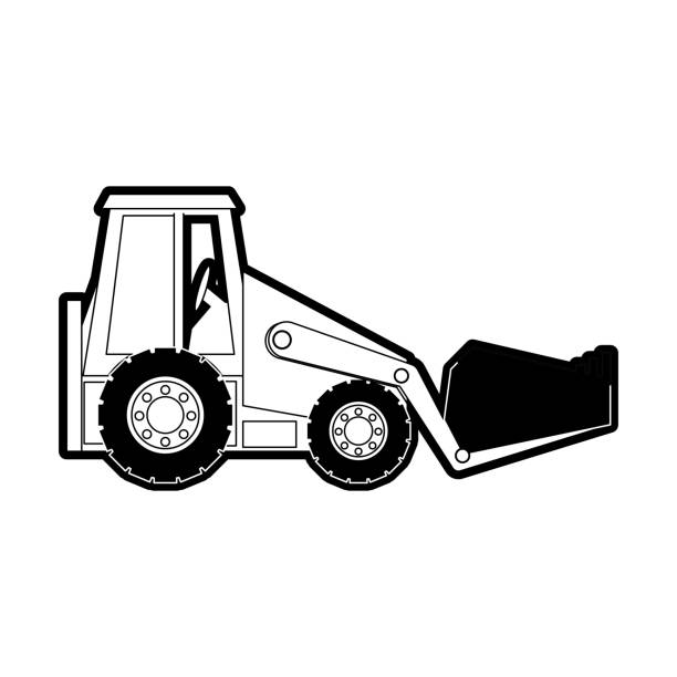 ilustrações, clipart, desenhos animados e ícones de máquina escavadora vector 23alan - earth mover bulldozer construction scoop