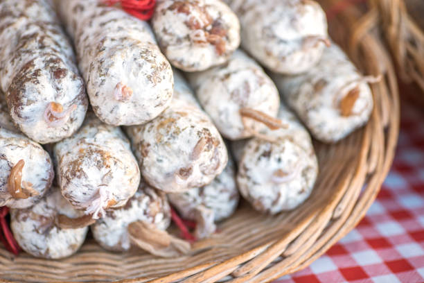 salami sausage on market
