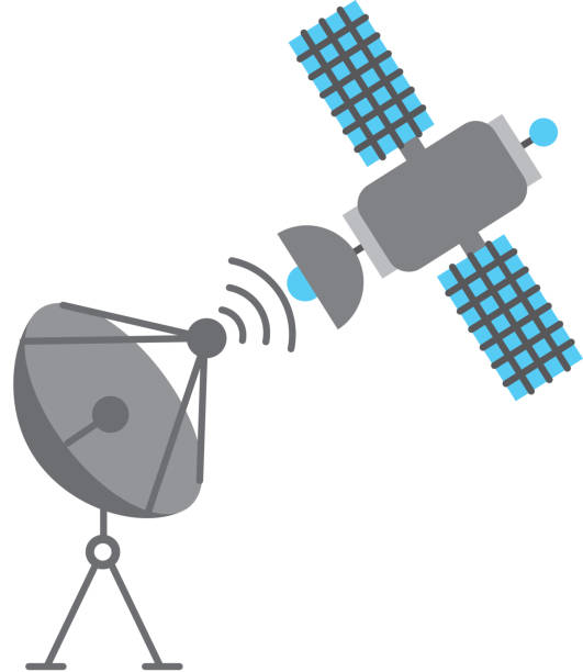 space satellite dish anntena communication signal network space satellite dish anntena communication signal network vector illustration anntena stock illustrations