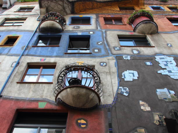 istock Balcony on Hundertwasser Colorful Building in Vienna Austria 858971528