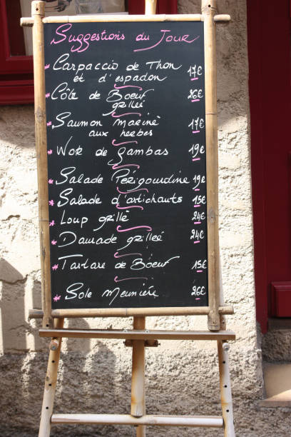 istock Restaurant Menu on slate  Prices in euros 858972236