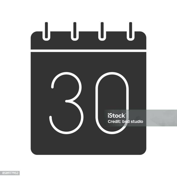 Thirtieth Day Of Month Icon Stock Illustration - Download Image Now - Calendar, Calendar Date, Classical Style