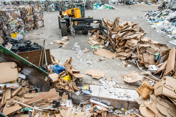 istock Separation of Cardboard at Garbage Recycling Center 858978844