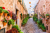 Street in the famous village Valldemossa on Majorca Spain